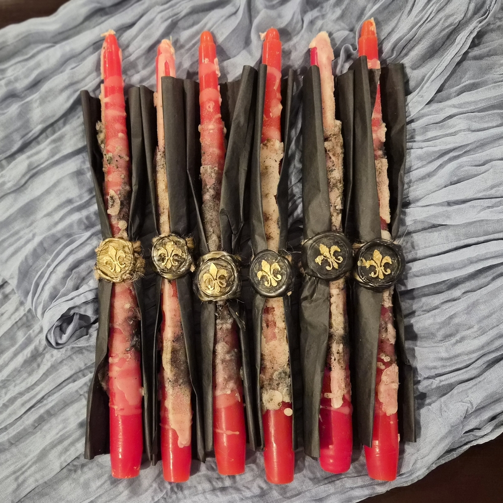 Hex Block Taper Candles with Protection Binding Magic